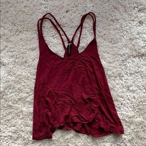 Full Tilt Maroon Crop Tank Top